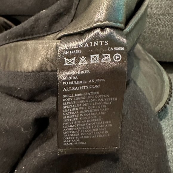 All Saints Cargo Biker Leather Jacket - Picture 8 of 9